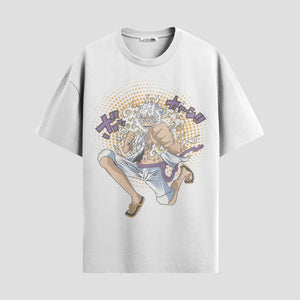 Playera urbana de anime y gaming ExtraLife MX, corte Standard Fit unisex ligero y transpirable en color Deep Black y Pure White, ropa de uso diario para gym y casual.