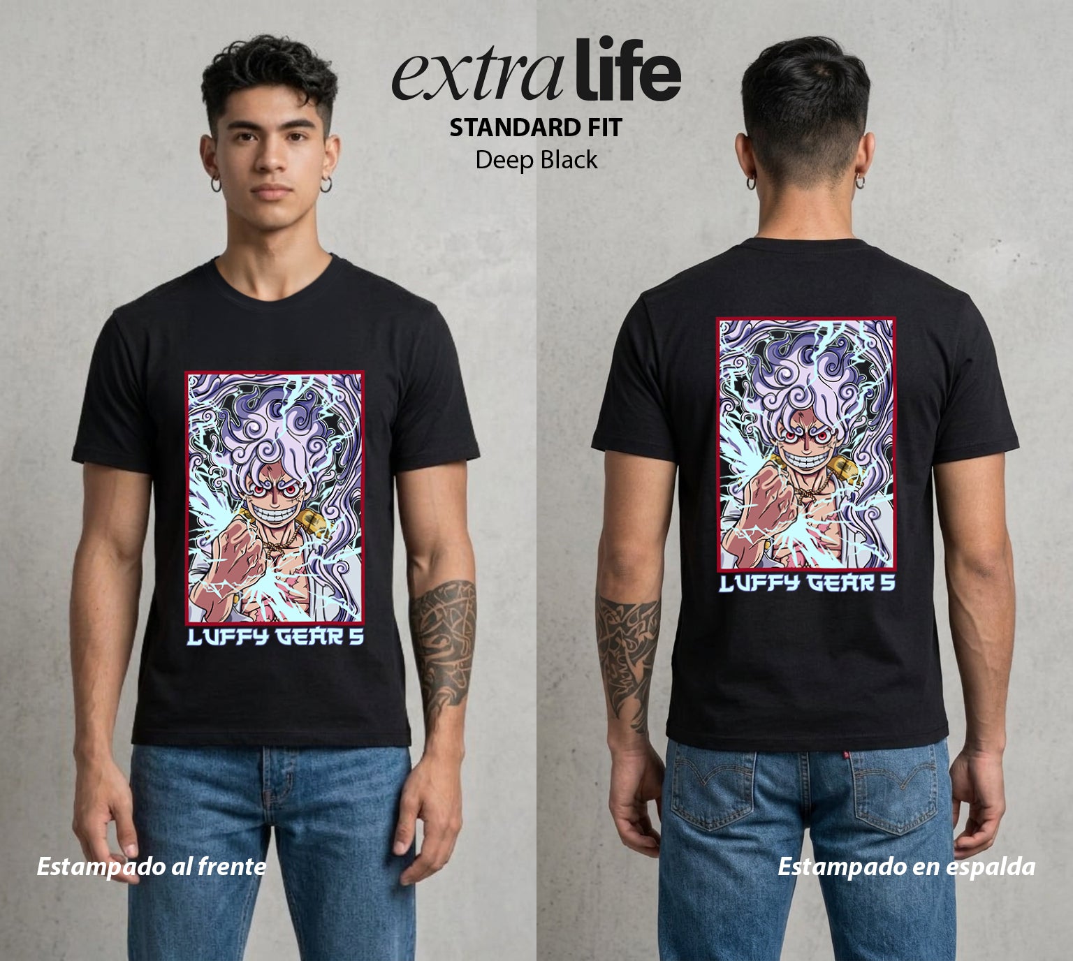 Mar de los Piratas | El Engranaje Final #03194 - Playera Standard Fit | Deep Black - Foto en modelo
