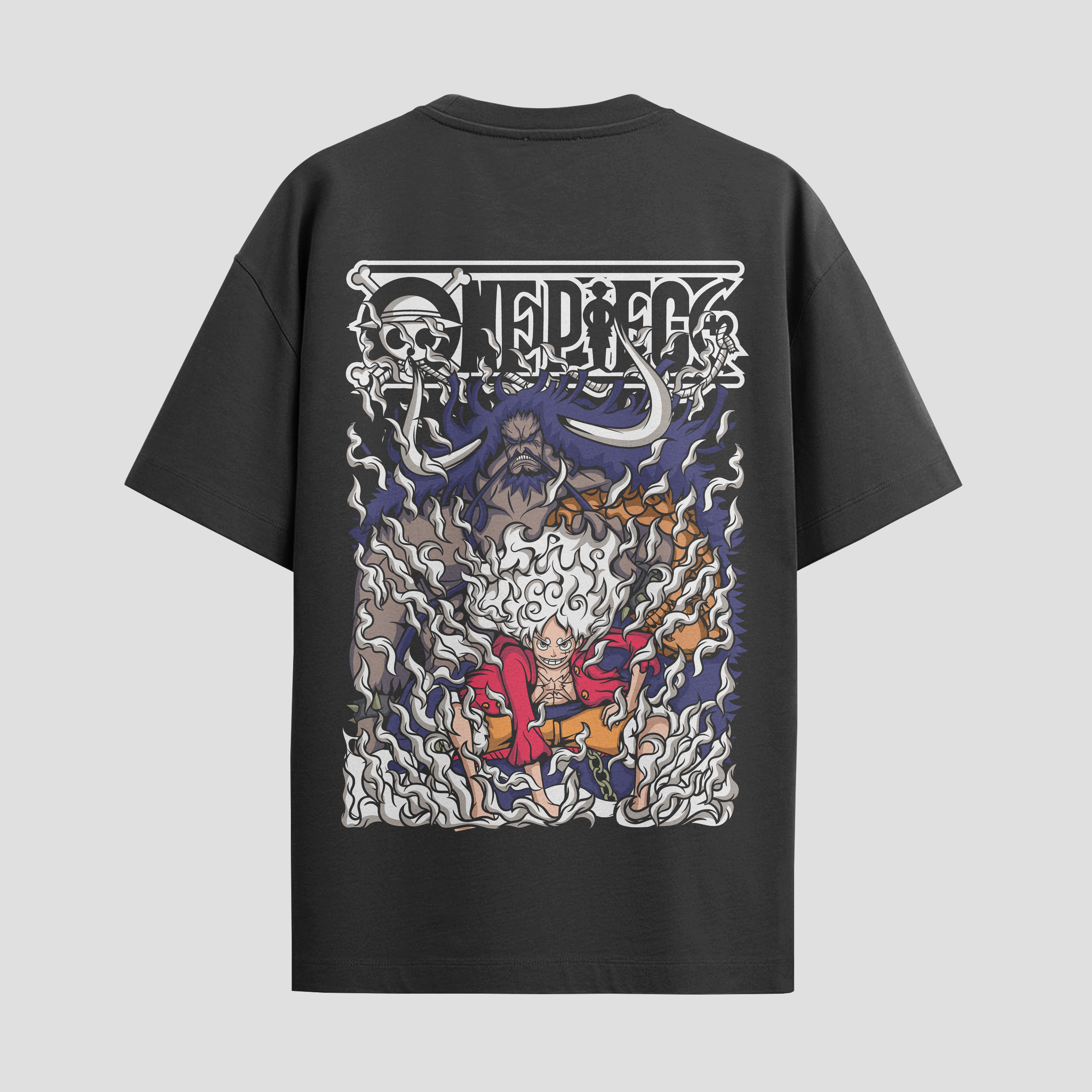 Playera urbana de anime y gaming ExtraLife MX, corte Standard Fit unisex ligero y transpirable en color Deep Black y Pure White, ropa de uso diario para gym y casual.
