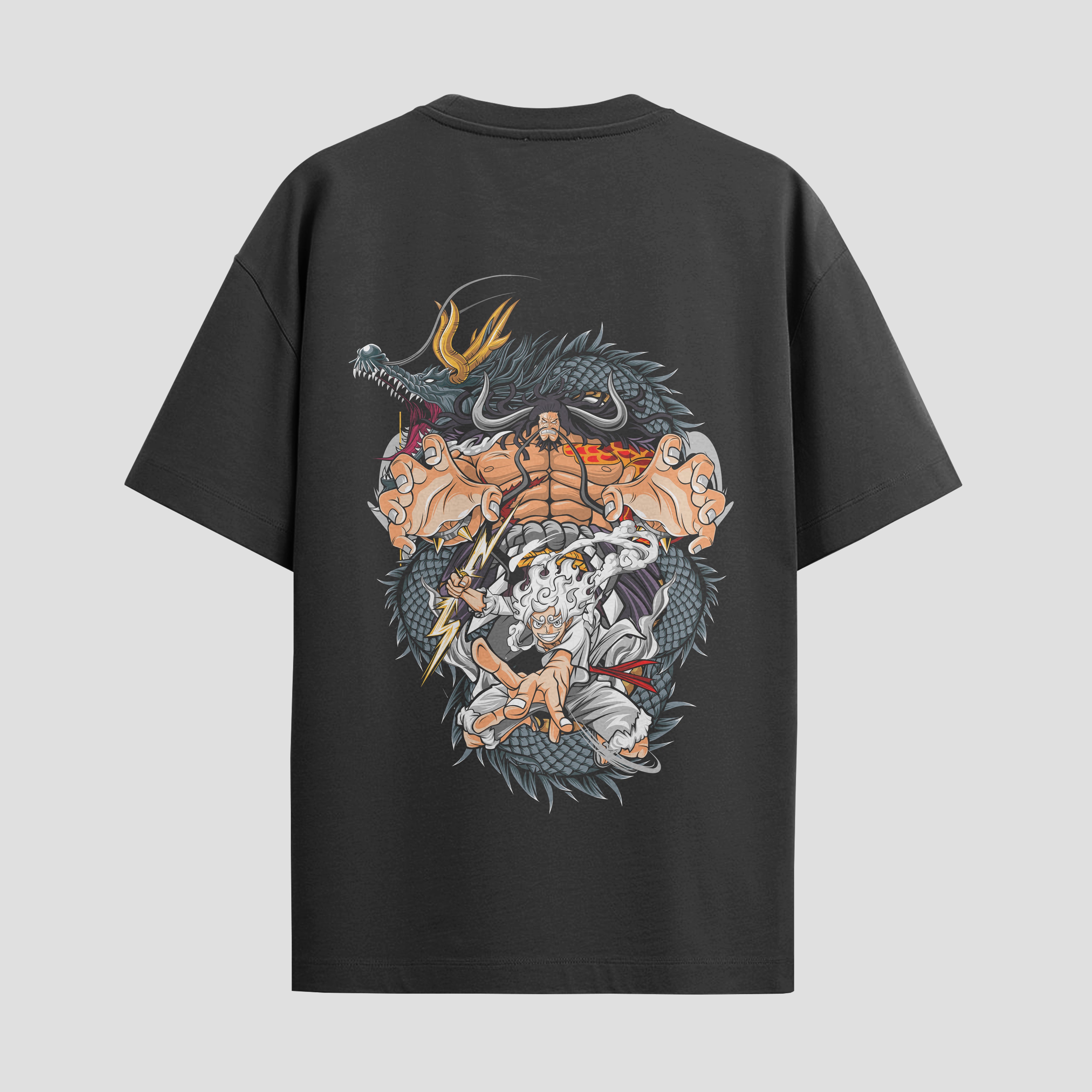 Playera urbana de anime y gaming ExtraLife MX, corte Standard Fit unisex ligero y transpirable en color Deep Black y Pure White, ropa de uso diario para gym y casual.