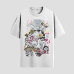 Playera urbana de anime y gaming ExtraLife MX, corte Standard Fit unisex ligero y transpirable en color Deep Black y Pure White, ropa de uso diario para gym y casual.