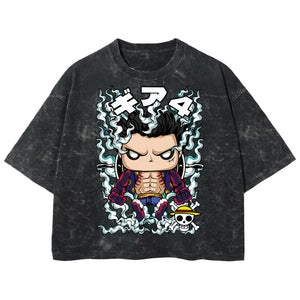 Playera streetwear premium de anime y gaming ExtraLife MX, corte boxy deluxe mineral wash heavyweight en color Acid Wash, moda urbana mexicana de culto.