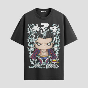 Playera urbana de anime y gaming ExtraLife MX, corte Standard Fit unisex ligero y transpirable en color Deep Black y Pure White, ropa de uso diario para gym y casual.