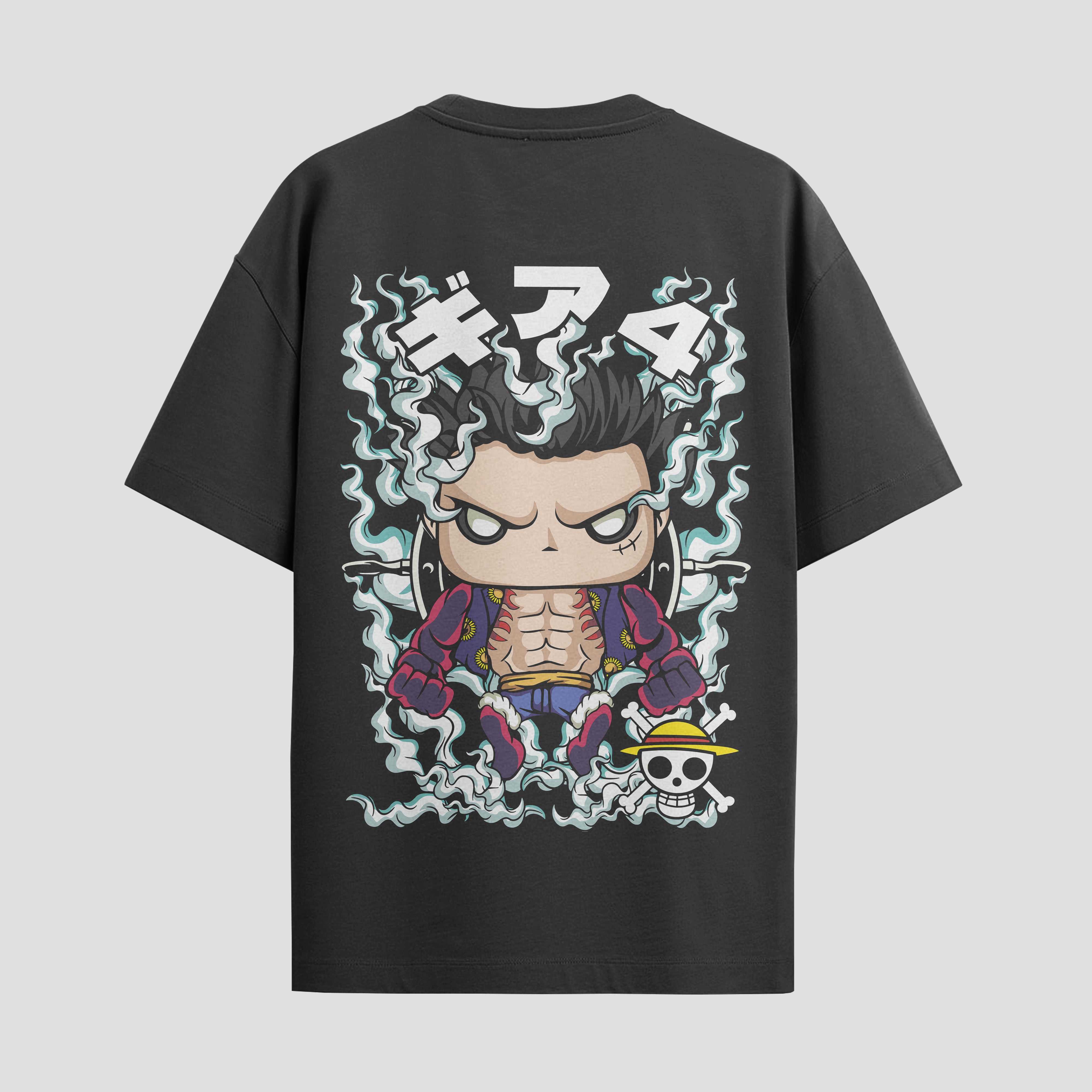 Playera urbana de anime y gaming ExtraLife MX, corte Standard Fit unisex ligero y transpirable en color Deep Black y Pure White, ropa de uso diario para gym y casual.
