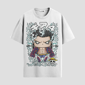 Playera urbana de anime y gaming ExtraLife MX, corte Standard Fit unisex ligero y transpirable en color Deep Black y Pure White, ropa de uso diario para gym y casual.