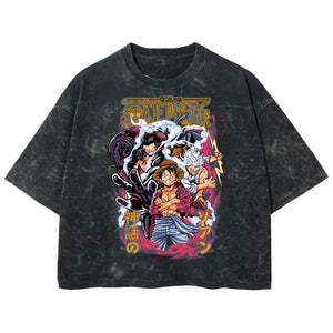 Playera streetwear premium de anime y gaming ExtraLife MX, corte boxy deluxe mineral wash heavyweight en color Acid Wash, moda urbana mexicana de culto.