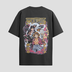Playera urbana de anime y gaming ExtraLife MX, corte Standard Fit unisex ligero y transpirable en color Deep Black y Pure White, ropa de uso diario para gym y casual.