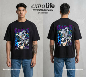 Mar de los Piratas | Hombre de Goma #03203 - Playera Oversized Premium | Deep Black - Foto en modelo