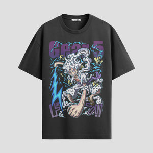 Playera urbana de anime y gaming ExtraLife MX, corte Standard Fit unisex ligero y transpirable en color Deep Black y Pure White, ropa de uso diario para gym y casual.