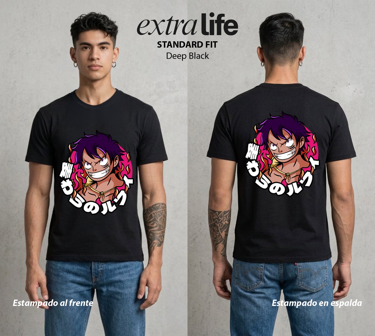 Mar de los Piratas | Capitan de Goma #03206 - Playera Standard Fit | Deep Black - Foto en modelo