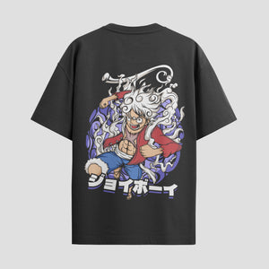 Playera urbana de anime y gaming ExtraLife MX, corte Standard Fit unisex ligero y transpirable en color Deep Black y Pure White, ropa de uso diario para gym y casual.