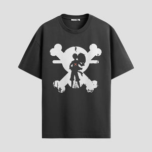 Playera urbana de anime y gaming ExtraLife MX, corte Standard Fit unisex ligero y transpirable en color Deep Black y Pure White, ropa de uso diario para gym y casual.
