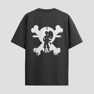 Playera urbana de anime y gaming ExtraLife MX, corte Standard Fit unisex ligero y transpirable en color Deep Black y Pure White, ropa de uso diario para gym y casual.
