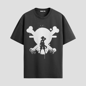 Playera urbana de anime y gaming ExtraLife MX, corte Standard Fit unisex ligero y transpirable en color Deep Black y Pure White, ropa de uso diario para gym y casual.