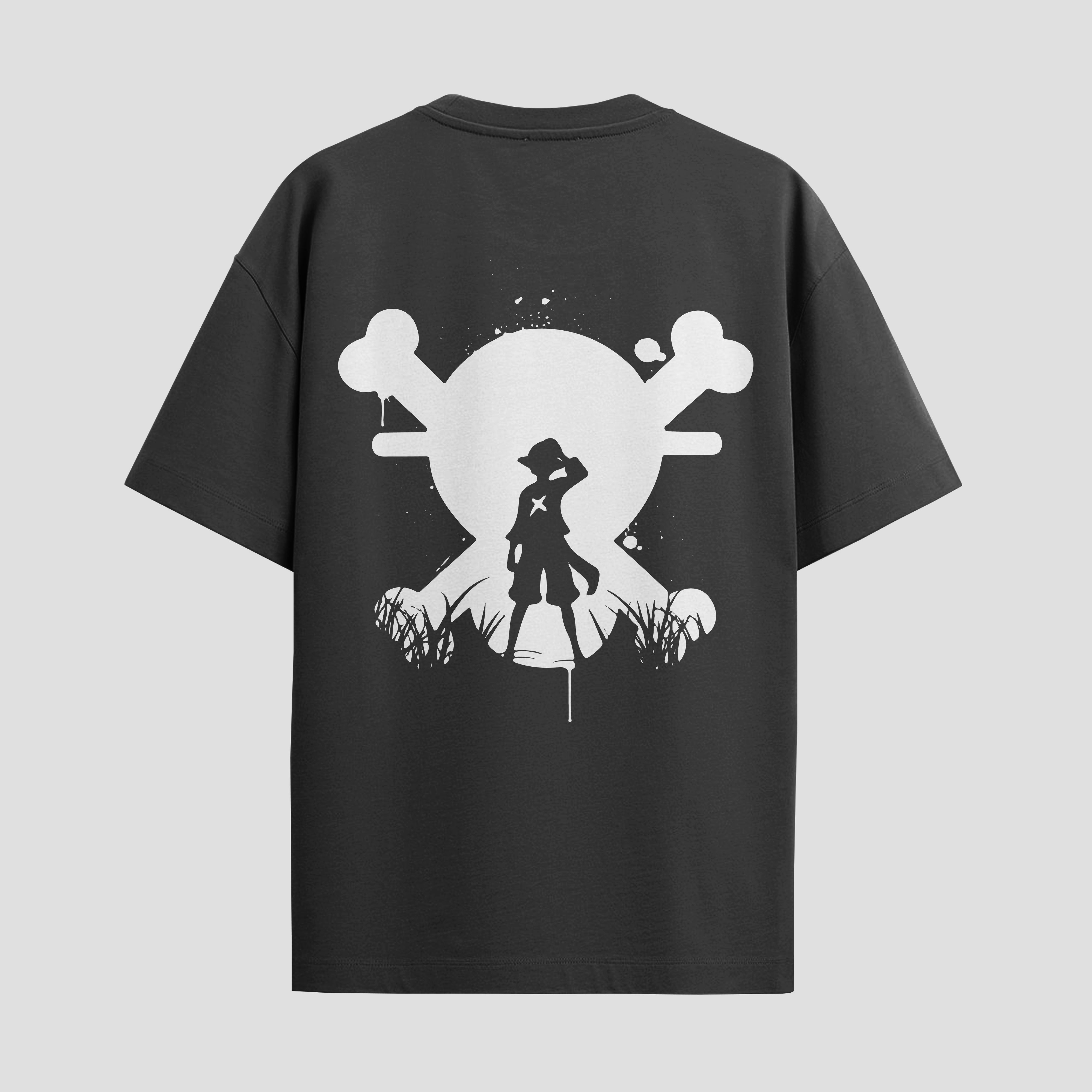 Playera urbana de anime y gaming ExtraLife MX, corte Standard Fit unisex ligero y transpirable en color Deep Black y Pure White, ropa de uso diario para gym y casual.