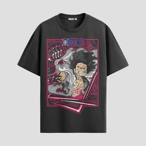Playera urbana de anime y gaming ExtraLife MX, corte Standard Fit unisex ligero y transpirable en color Deep Black y Pure White, ropa de uso diario para gym y casual.
