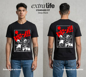 Mar de los Piratas | Puño de Fuego #03218 - Playera Standard Fit | Deep Black - Foto en modelo