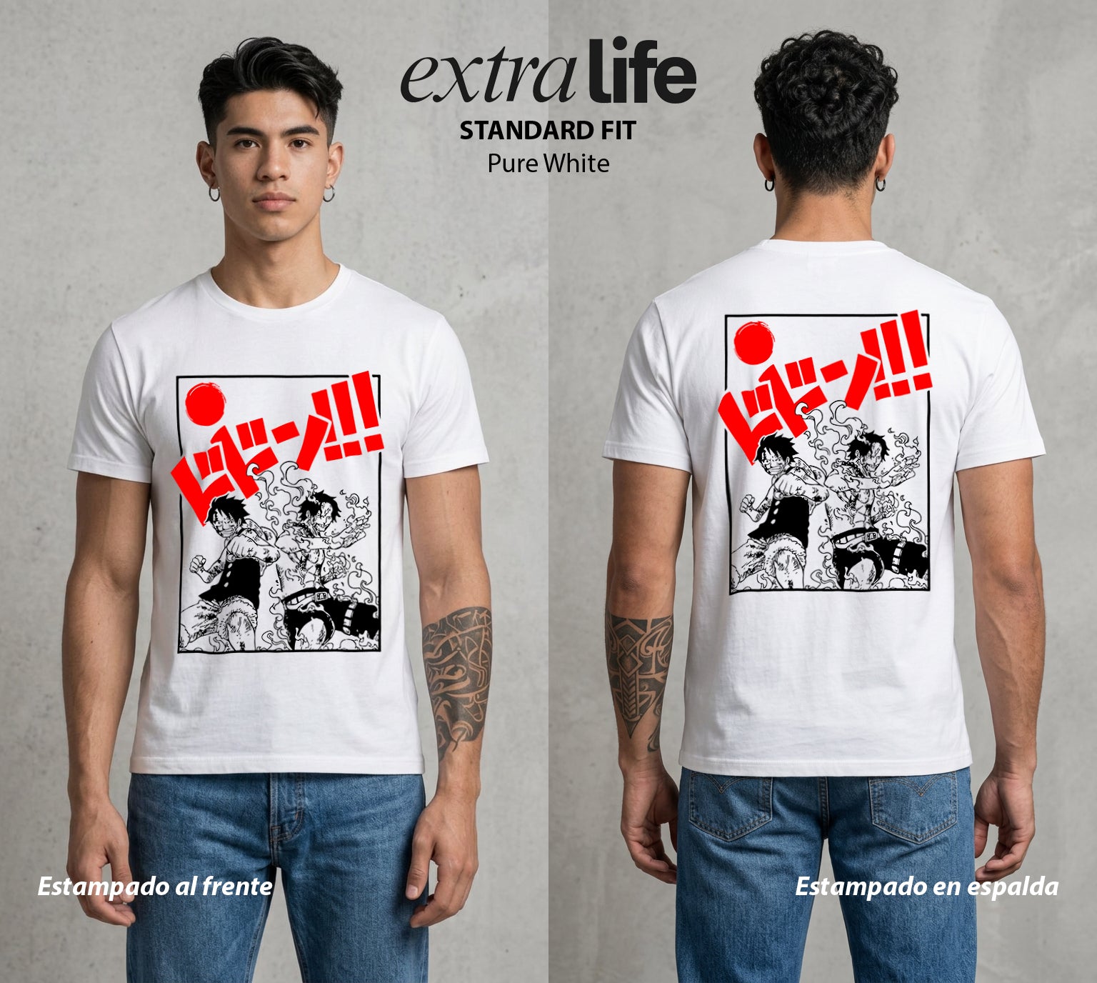 Mar de los Piratas | Llama del Mar #03219 - Playera Standard Fit | Pure White - Foto en modelo