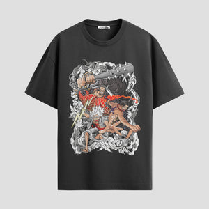 Playera urbana de anime y gaming ExtraLife MX, corte Standard Fit unisex ligero y transpirable en color Deep Black y Pure White, ropa de uso diario para gym y casual.