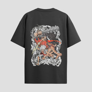 Playera urbana de anime y gaming ExtraLife MX, corte Standard Fit unisex ligero y transpirable en color Deep Black y Pure White, ropa de uso diario para gym y casual.