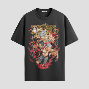 Playera urbana de anime y gaming ExtraLife MX, corte Standard Fit unisex ligero y transpirable en color Deep Black y Pure White, ropa de uso diario para gym y casual.