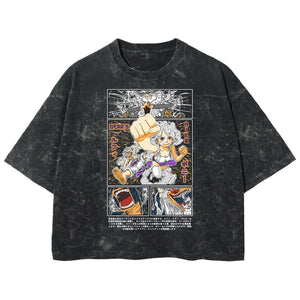 Playera streetwear premium de anime y gaming ExtraLife MX, corte boxy deluxe mineral wash heavyweight en color Acid Wash, moda urbana mexicana de culto.