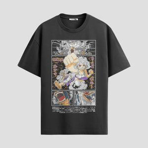 Playera urbana de anime y gaming ExtraLife MX, corte Standard Fit unisex ligero y transpirable en color Deep Black y Pure White, ropa de uso diario para gym y casual.