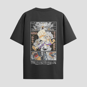 Playera urbana de anime y gaming ExtraLife MX, corte Standard Fit unisex ligero y transpirable en color Deep Black y Pure White, ropa de uso diario para gym y casual.