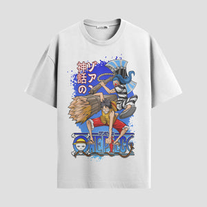 Playera urbana de anime y gaming ExtraLife MX, corte Standard Fit unisex ligero y transpirable en color Deep Black y Pure White, ropa de uso diario para gym y casual.