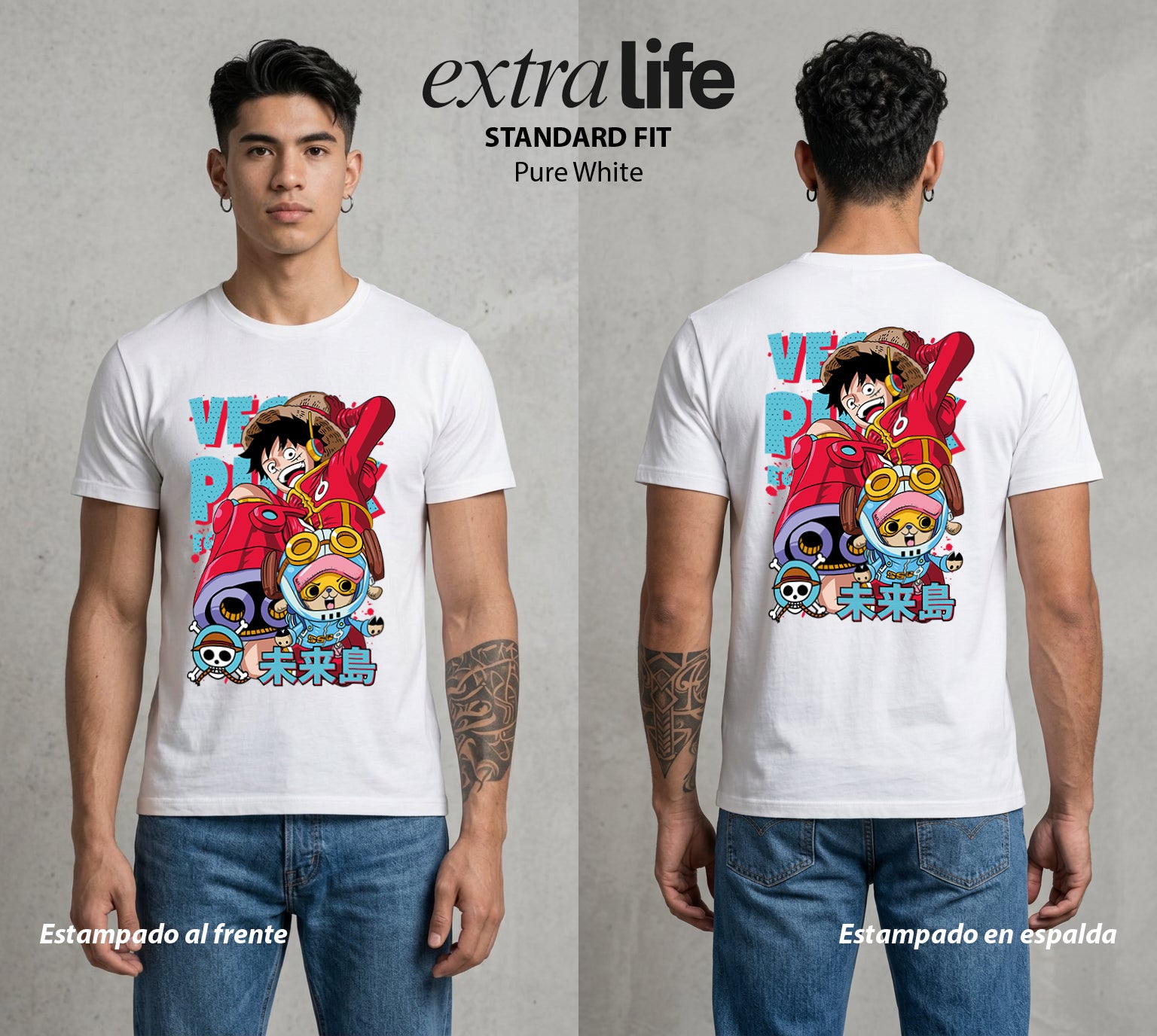 Mar de los Piratas | El Medico Reno #03226 - Playera Standard Fit | Pure White - Foto en modelo