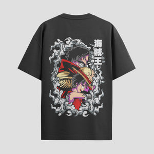 Playera urbana de anime y gaming ExtraLife MX, corte Standard Fit unisex ligero y transpirable en color Deep Black y Pure White, ropa de uso diario para gym y casual.