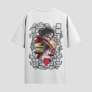Playera urbana de anime y gaming ExtraLife MX, corte Standard Fit unisex ligero y transpirable en color Deep Black y Pure White, ropa de uso diario para gym y casual.