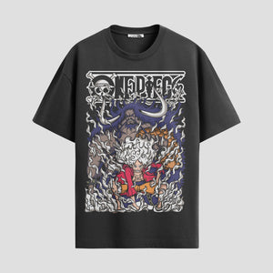 Playera urbana de anime y gaming ExtraLife MX, corte Standard Fit unisex ligero y transpirable en color Deep Black y Pure White, ropa de uso diario para gym y casual.