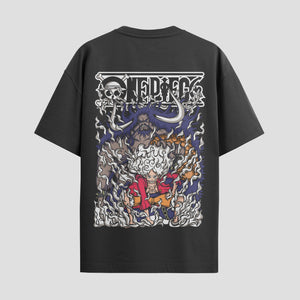 Playera urbana de anime y gaming ExtraLife MX, corte Standard Fit unisex ligero y transpirable en color Deep Black y Pure White, ropa de uso diario para gym y casual.