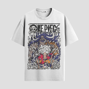 Playera urbana de anime y gaming ExtraLife MX, corte Standard Fit unisex ligero y transpirable en color Deep Black y Pure White, ropa de uso diario para gym y casual.