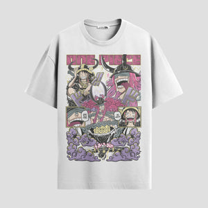 Playera urbana de anime y gaming ExtraLife MX, corte Standard Fit unisex ligero y transpirable en color Deep Black y Pure White, ropa de uso diario para gym y casual.