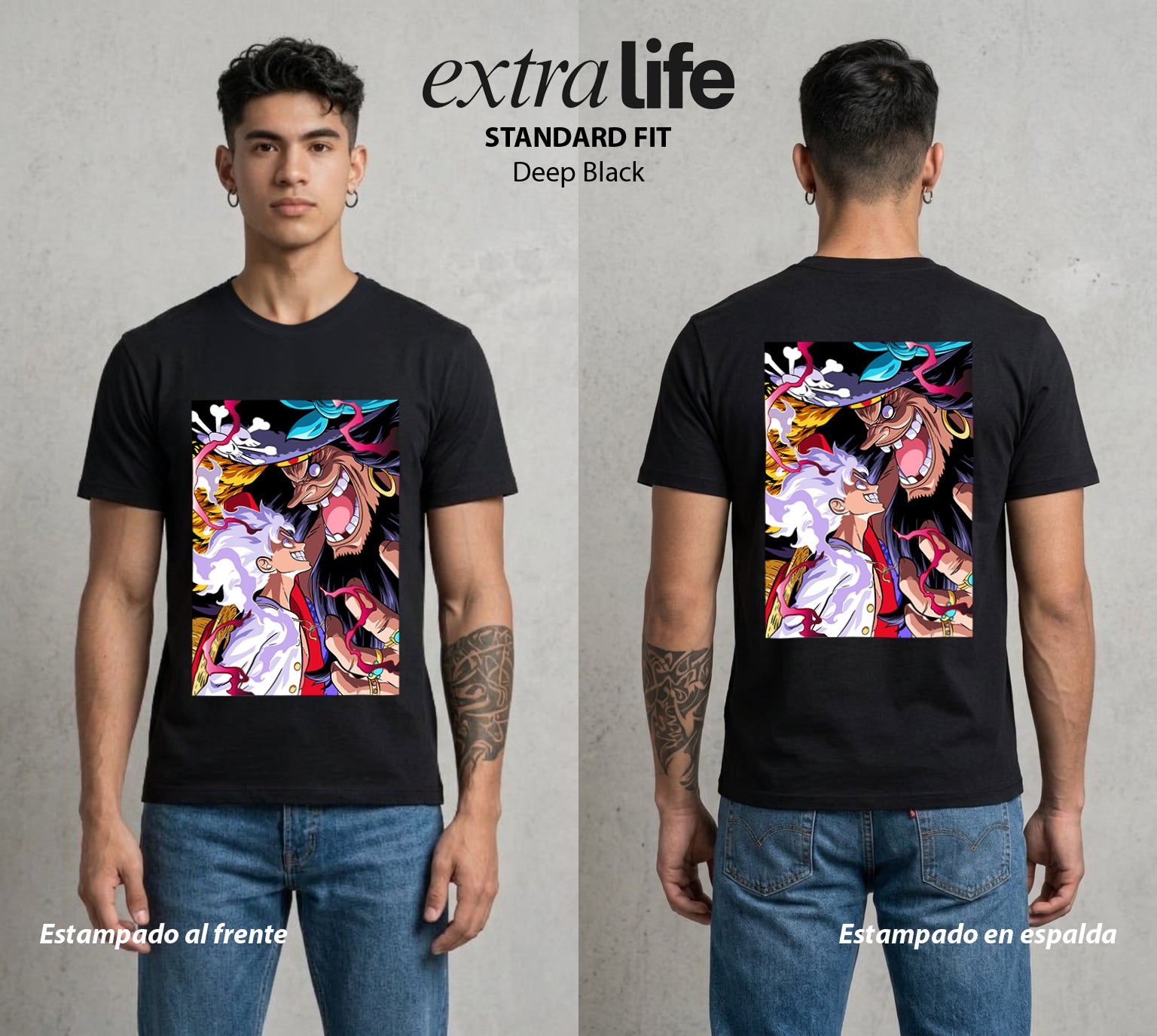 Mar de los Piratas | Capitan de Goma #03231 - Playera Standard Fit | Deep Black - Foto en modelo