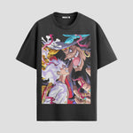 Playera urbana de anime y gaming ExtraLife MX, corte Standard Fit unisex ligero y transpirable en color Deep Black y Pure White, ropa de uso diario para gym y casual.