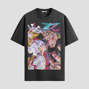 Playera urbana de anime y gaming ExtraLife MX, corte Standard Fit unisex ligero y transpirable en color Deep Black y Pure White, ropa de uso diario para gym y casual.