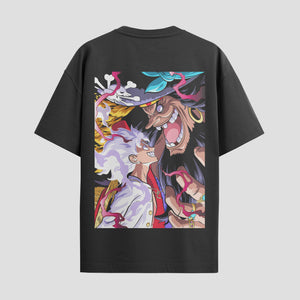 Playera urbana de anime y gaming ExtraLife MX, corte Standard Fit unisex ligero y transpirable en color Deep Black y Pure White, ropa de uso diario para gym y casual.