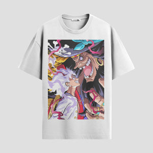 Playera urbana de anime y gaming ExtraLife MX, corte Standard Fit unisex ligero y transpirable en color Deep Black y Pure White, ropa de uso diario para gym y casual.