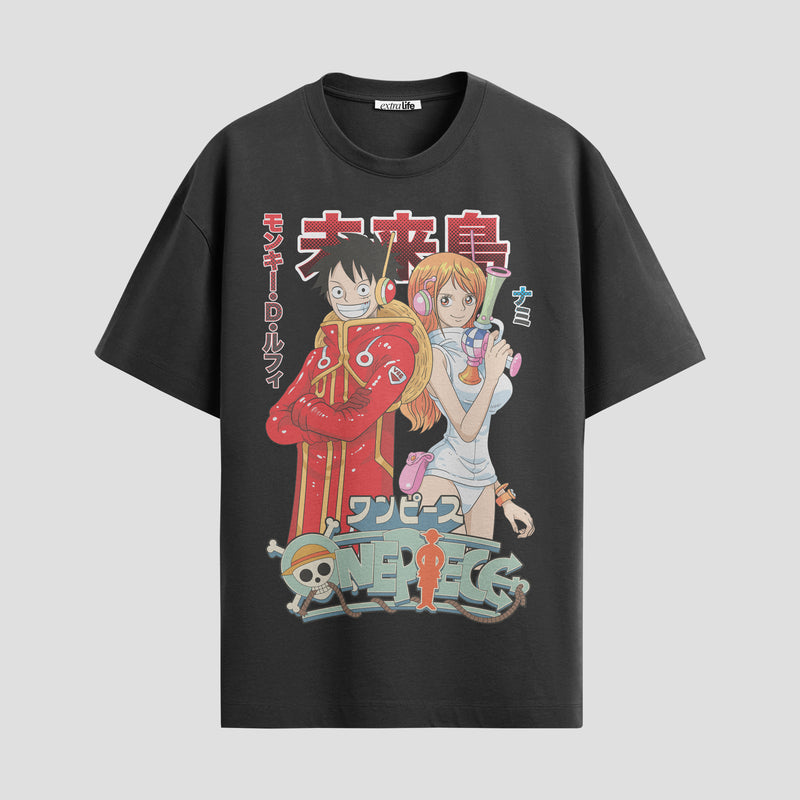 Playera urbana de anime y gaming ExtraLife MX, corte Standard Fit unisex ligero y transpirable en color Deep Black y Pure White, ropa de uso diario para gym y casual.
