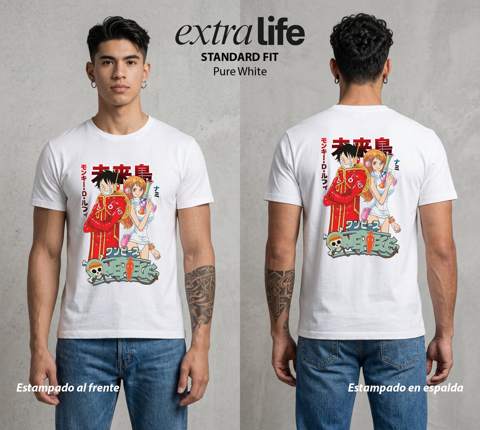 Mar de los Piratas | La Navegante #03232 - Playera Standard Fit | Pure White - Foto en modelo