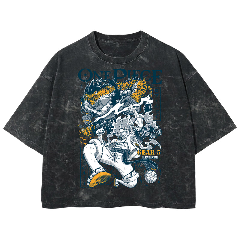 Playera streetwear premium de anime y gaming ExtraLife MX, corte boxy deluxe mineral wash heavyweight en color Acid Wash, moda urbana mexicana de culto.