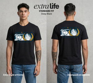 Mar de los Piratas | Rey de los Piratas #03242 - Playera Standard Fit | Deep Black - Foto en modelo