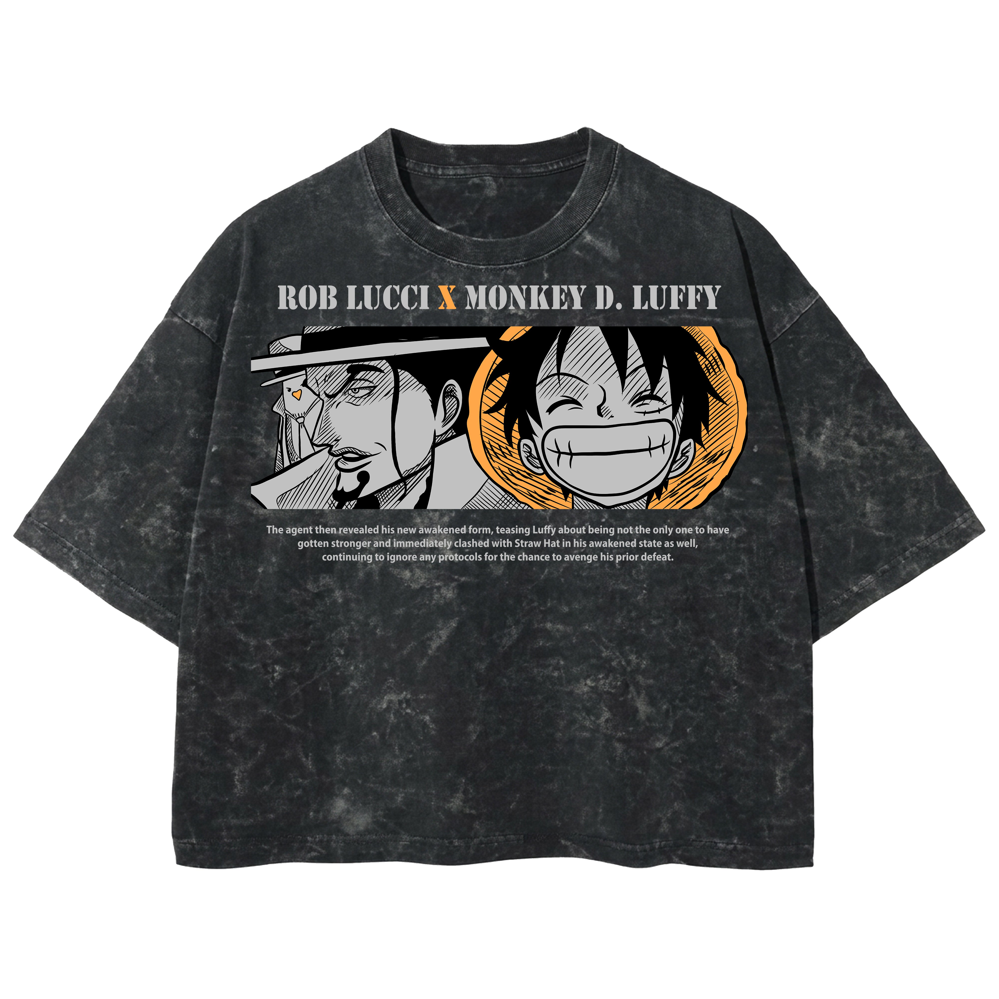 Playera streetwear premium de anime y gaming ExtraLife MX, corte boxy deluxe mineral wash heavyweight en color Acid Wash, moda urbana mexicana de culto.