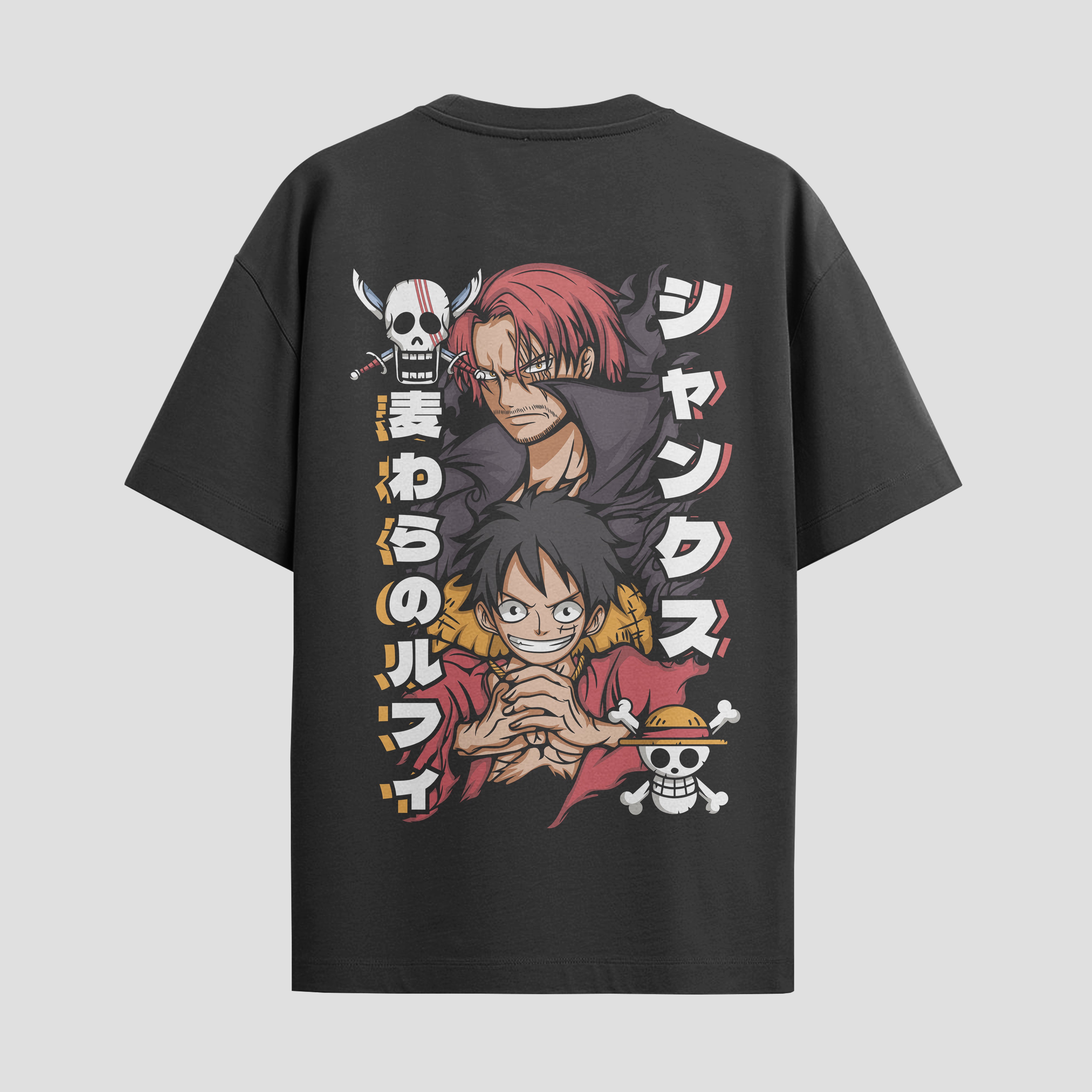 Playera urbana de anime y gaming ExtraLife MX, corte Standard Fit unisex ligero y transpirable en color Deep Black y Pure White, ropa de uso diario para gym y casual.