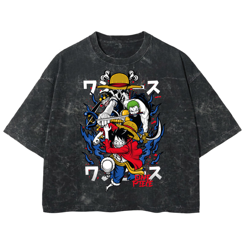 Playera streetwear premium de anime y gaming ExtraLife MX, corte boxy deluxe mineral wash heavyweight en color Acid Wash, moda urbana mexicana de culto.