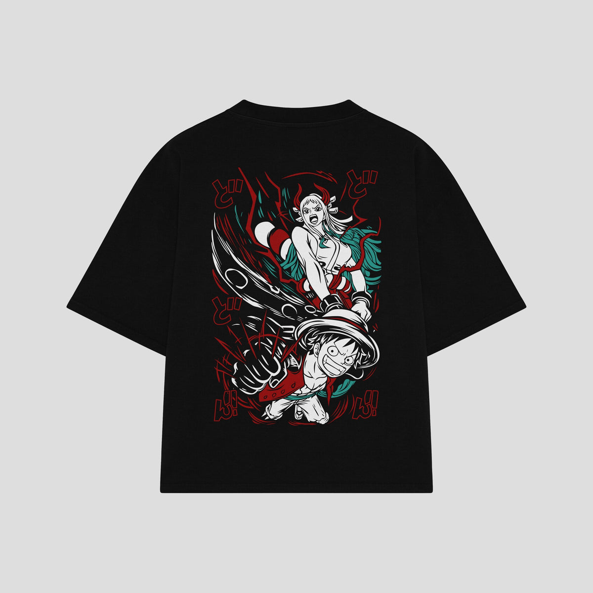 Playera streetwear premium de anime y gaming ExtraLife MX, corte oversized drop shoulder ligero y fresco en color Deep Black y Off-White, moda urbana mexicana de culto.