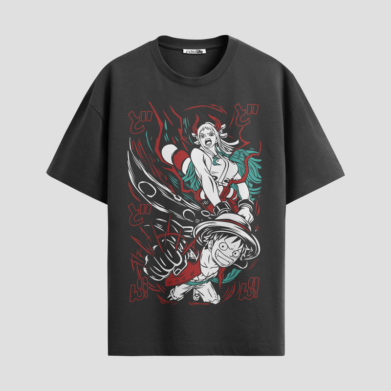 Playera urbana de anime y gaming ExtraLife MX, corte Standard Fit unisex ligero y transpirable en color Deep Black y Pure White, ropa de uso diario para gym y casual.